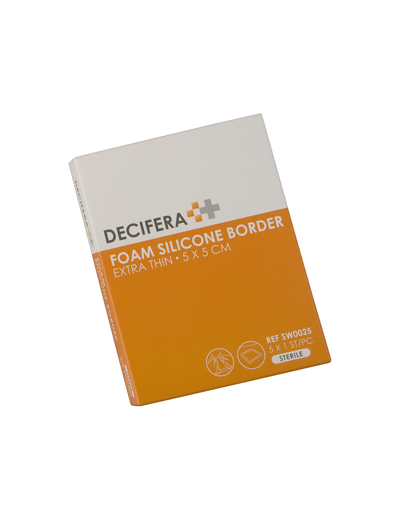 DECIFERA FOAM SILICONE BORDER EXTRA THIN 5 X 5 CM ST - 5st/doos