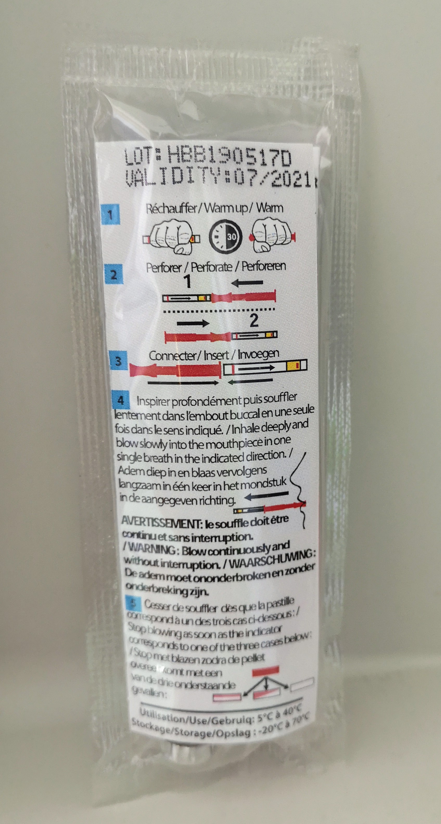 Alcoholtester NF - eenmalig bruikbaar