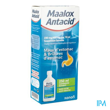 Maalox Antacid 230mg/400mg/10ml Susp Buvable 250ml