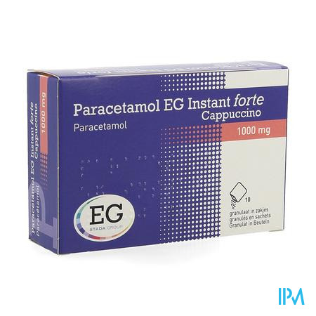 Paracetamol Eg Inst.forte 1g Cappucino Zakje 10