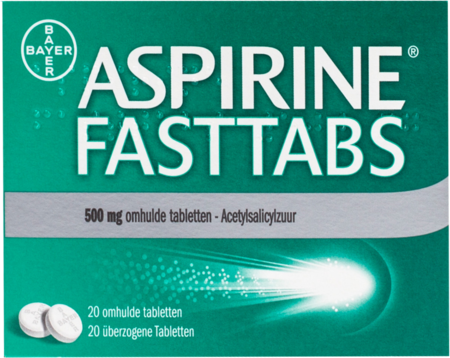 Aspirine Fasttabs 500mg Filmomh Tabl 20