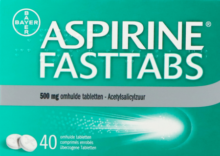 Aspirine Fasttabs 500mg Filmomh Tabl 40