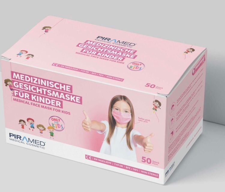 Masques chirurgicaux type IIR enfants 5-12 ans - couleur rose (par 50 pièces)