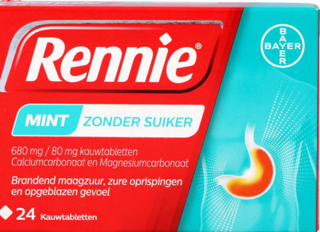 Rennie Mint Z/suiker Kauwtabletten 24