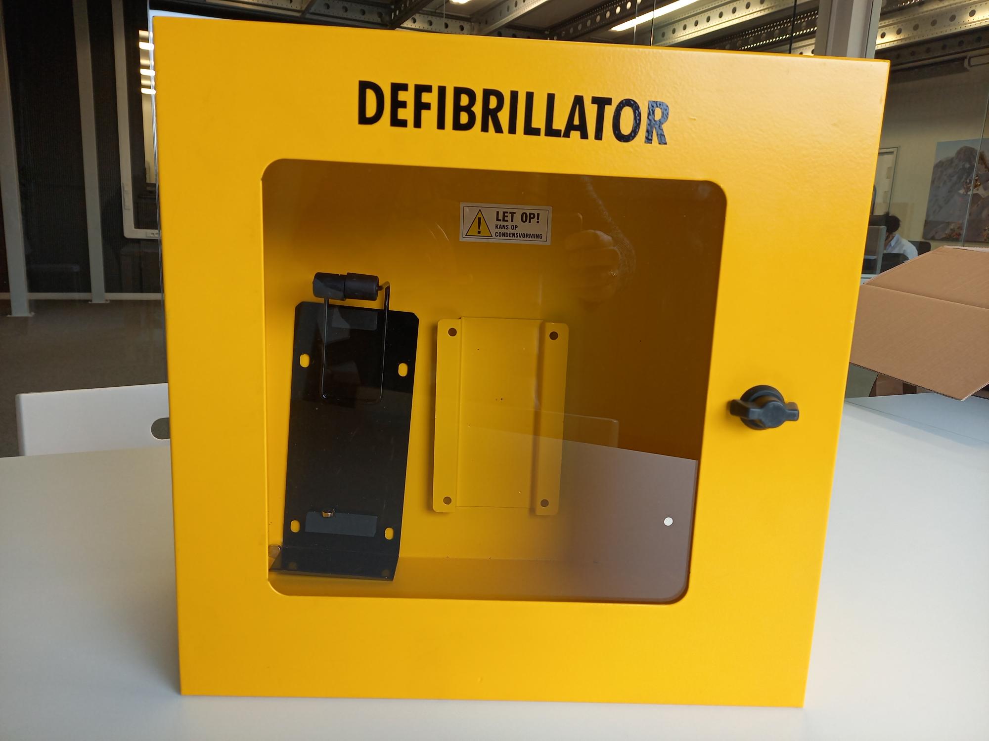 Metalen AED kast - Geel