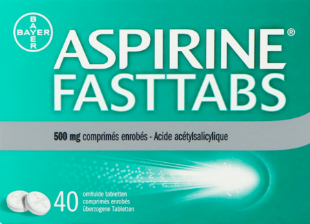Aspirine Fasttabs 500mg Filmomh Tabl 40