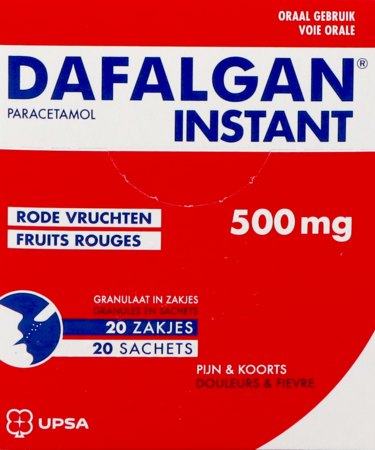 Dafalgan Instant Rode Vruchten 500mg Gran Zakje 20