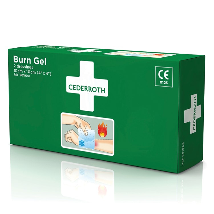 Cederroth burn gel kompres 10 x 10 cm (per 2 stuks)