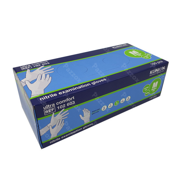Nitrile handschoenen per 150 wit Medium