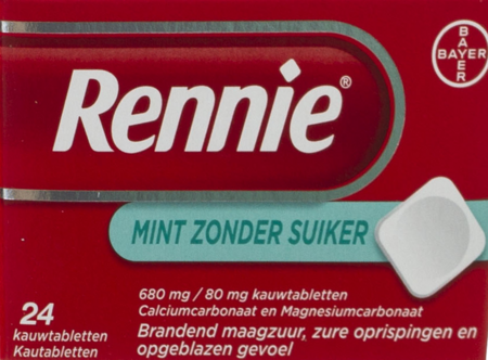 Rennie Mint S/sucre Comp A Croquer 24