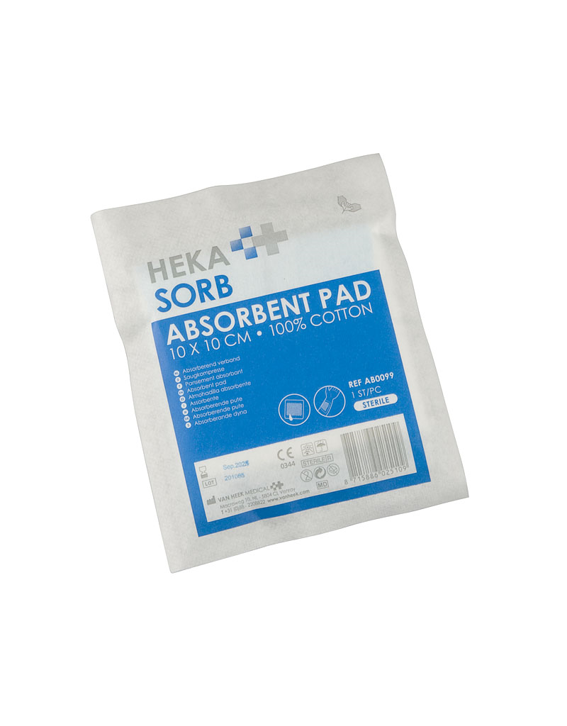 HEKASORB ABSORBEREND VERBAND 10X10 ST - 50 st/doos