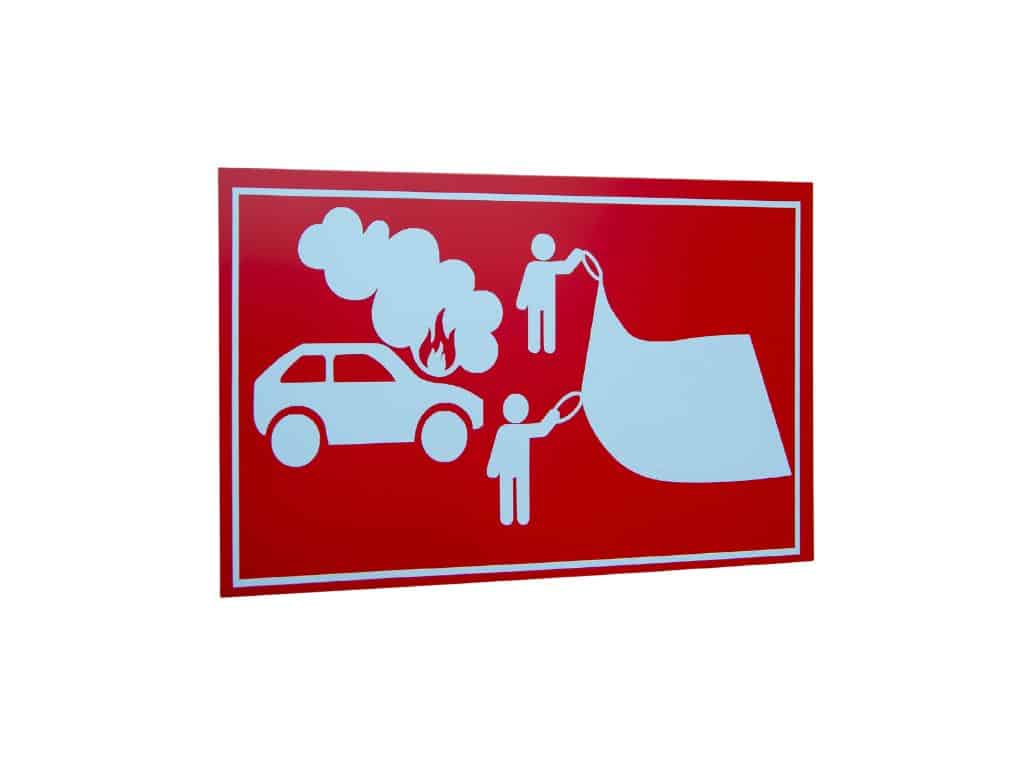 Pictogram voor blusdeken voor (elektrische) wagen